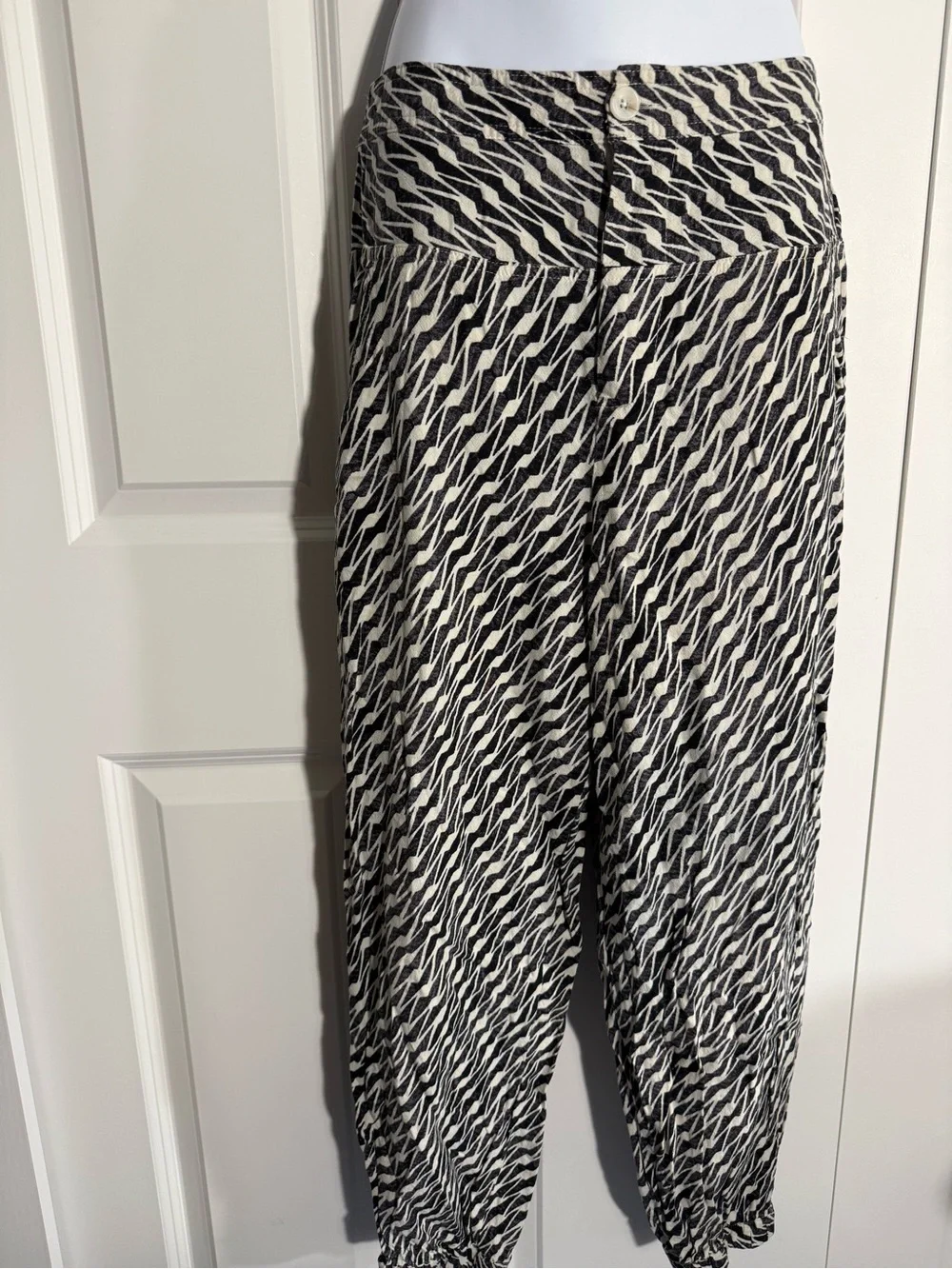 Anthropologie Black & White Printed Jogger Pants